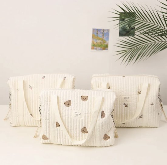 Sac à langer - Mombag - Sac à bandoulière - Sac à langer - Cadeau de maternité - Groot - Olive - Beige