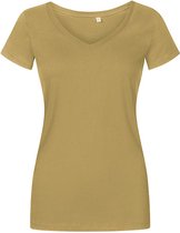 Women´s V-hals T-shirt met korte mouwen Olive - XL