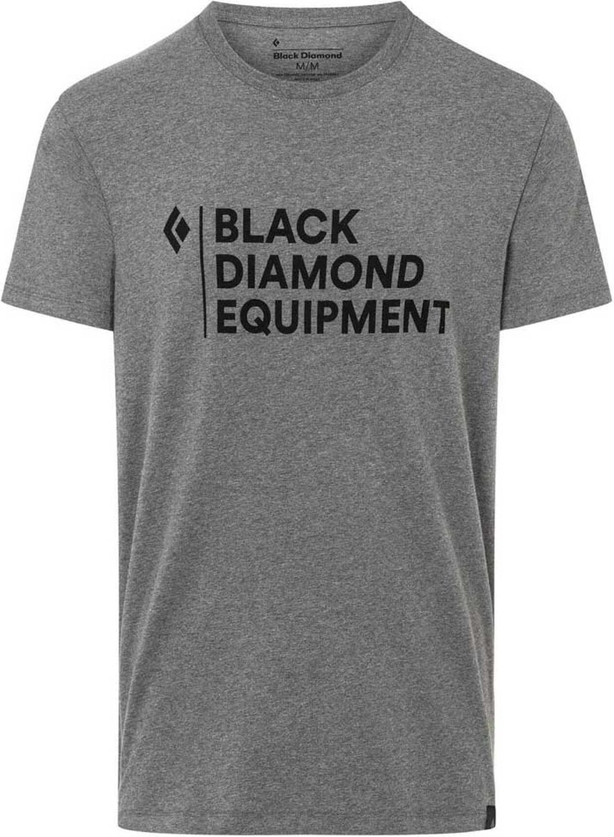 BLACK DIAMOND Stacked Logo Korte Mouwen T-Shirt Heren - Charcoal Heather - S