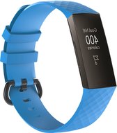 Strap-it Siliconen bandje - geschikt voor Fitbit Charge 3 / Fitbit Charge 4 - lichtblauw - Maat: Maat L