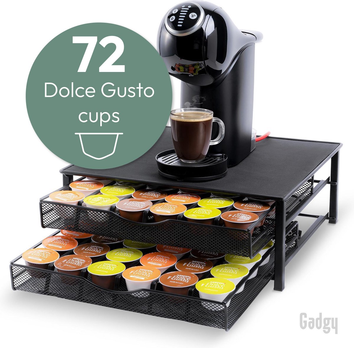 Porte-capsule Gadgy avec 2 tiroirs pour 72 tasses Dolce Gusto - Porte-  Tasses à café -... | bol