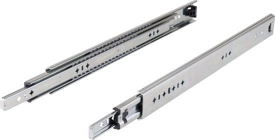 Ansobea Laderails 600 Mm - 8 Stuks (4 Paar) Volledig Uittrekbaar 45 Kg Draagkracht