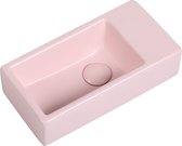 Fontein Mia 40.5x20x10.5cm mat roze inclusief afvoerplug rechts zonder kraangat