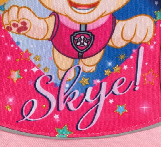 Gros plan de Skye avec des étoiles scintillantes et le texte "Skye !".