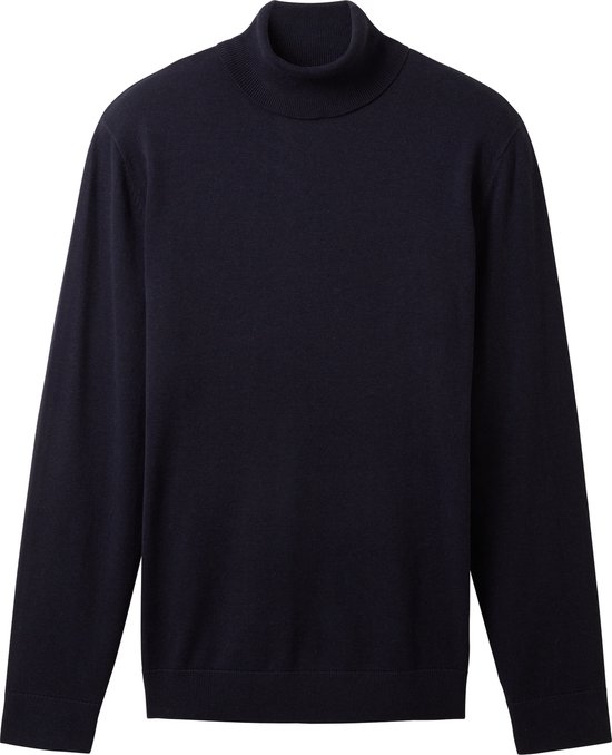 Pull Homme TOM TAILOR basic col roulé en maille - Taille XXL
