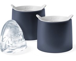 ZOKU - IJsvorm - IJsblok - IJsklont XL - Haai - Set van 2 - Cocktail IJs - Whiskey IJs