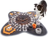Snuffeltapijt voor honden, ruiken, trainen, intelligent speelgoed, voermat, trainingsmat voor huisdieren, honden en katten, IE081 (71 x 71 cm, oranje & grijs)