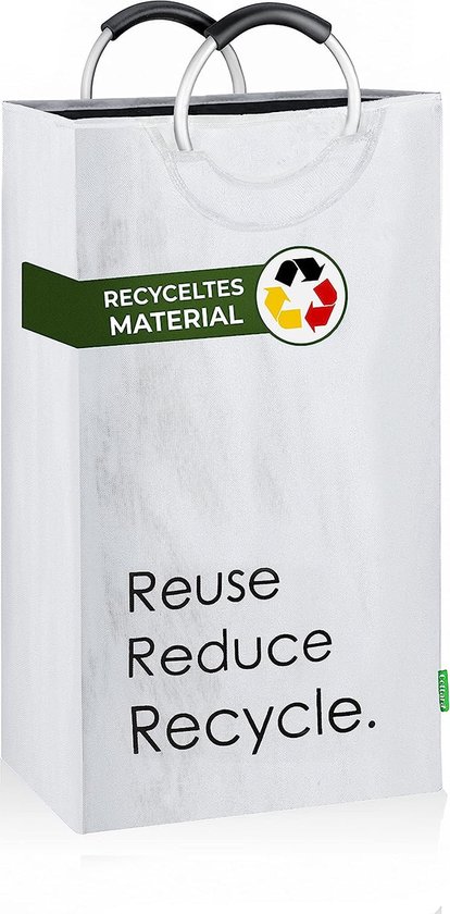 Babyflesje - Recycleflesafscheider voor veiligheidsflessen, glazen flessen, lege flessen, afsluitbaar, ideaal als statiefflessen, opslagcontainers, extra groot 75 l (Wit, XL)