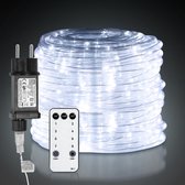 Lichtsnoer Binnen en Buiten – 300 LED -30 meter LED – Op Batterijen – Sfeerverlichting – Met Afstandsbediening – Waterdicht-- Lampjes Slinger- Lichtsnoer Buiten - Fairy Lights-Koel wit