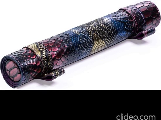 Lapi Toys - Tapis de jeu polydice Dungeons and Dragons - Plateau à dés DnD - Parchemin D&D - Pochette à dés - Piste à dés - Avec espace de rangement - Cuir artificiel - Multicolore