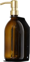Porte-pompe à savon Acier inoxydable Zwart avec distributeur de savon | Célibataire | 500 ml d'or