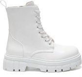 SmileFavorites® Veterboots - Wit - Imitatieleer - Maat 41