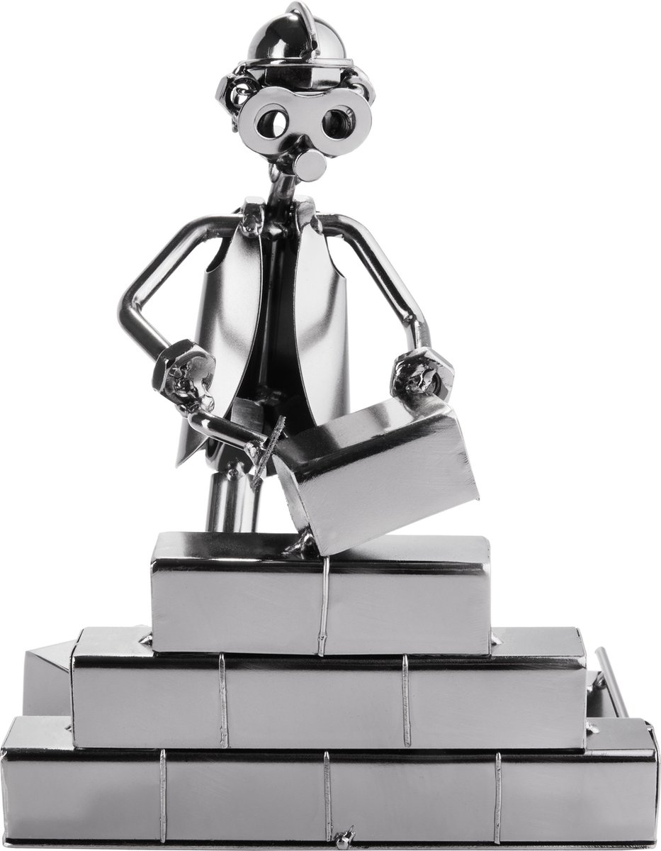 BRUBAKER Schroef Man Metselaar - Handgemaakte IJzer Figuur Metalen Man - Metalen Figuur Cadeau Idee voor Metselaars en Ambachtslieden
