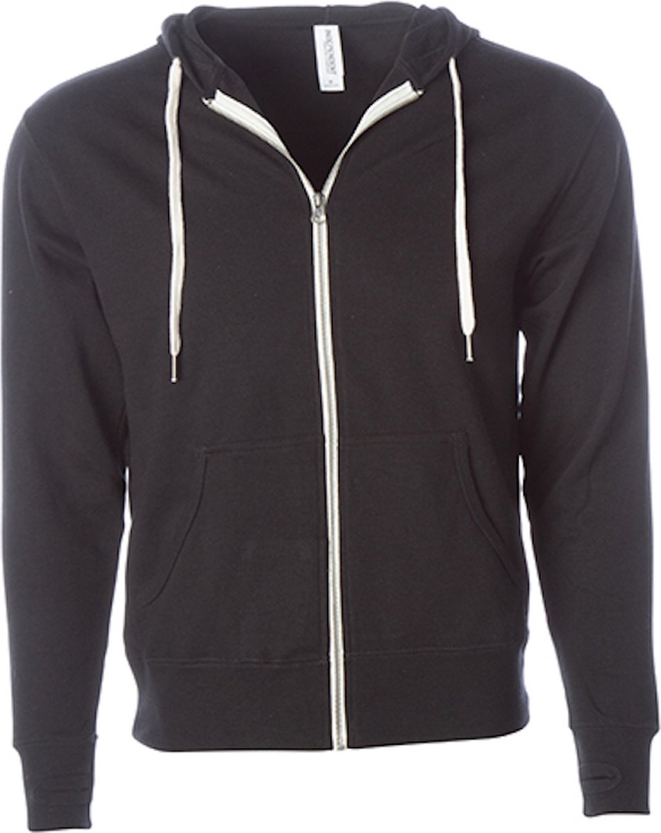 Unisex Zipped Hoodie ‘French Terry’ met capuchon Zwart