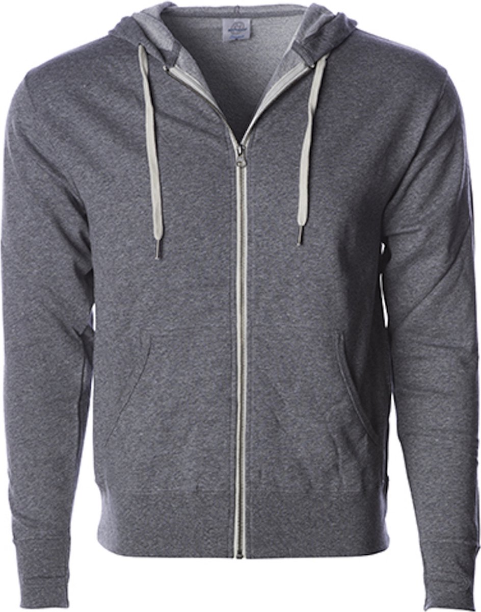 Unisex Zipped Hoodie ‘French Terry’ met capuchon Salt-n-pepper