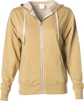 Unisex Zipped Hoodie 'French Terry' met capuchon Golden Wheat - L