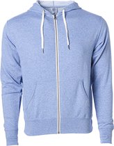 Unisex Zipped Hoodie 'French Terry' met capuchon Sky Heather - L