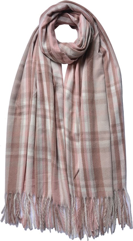 Juleeze Wintersjaal Dames 68x180 cm Roze Beige Sjaal