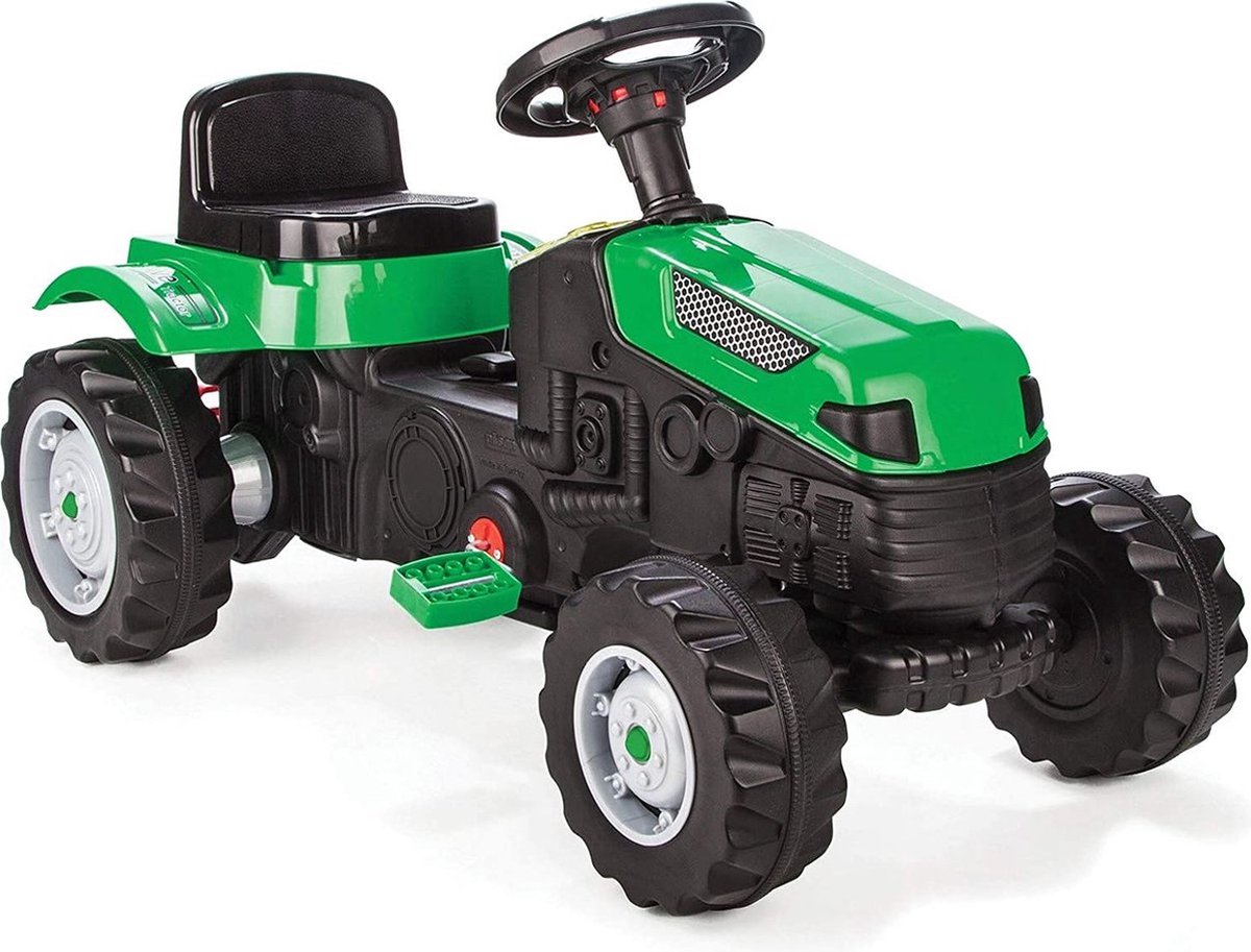 Tracteur à Pédales Enfant Avec Remorque Et Pelleteuse – Dolu Vert – Jouet Extérieur 3 Ans Et Plus