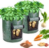 Winkrs - 2x Growing bag Growbag Grow Bag pour pommes de terre, légumes, plantes - ensemble de sacs de culture vert 50x35CM - grande taille XL
