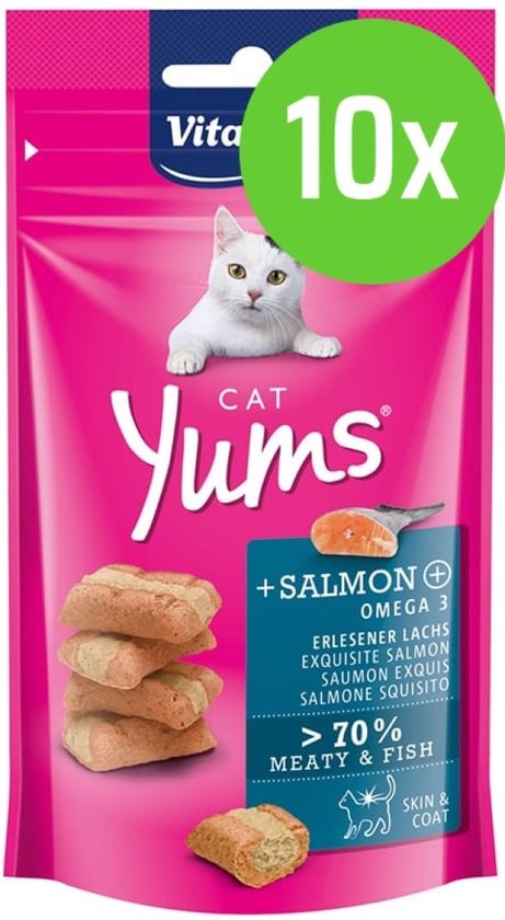 Vitakraft Cat Yums Zalm - Kattensnack - 10 x 40 g