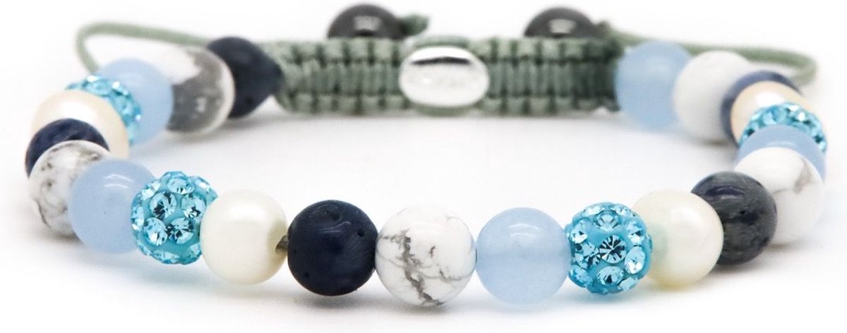 Karma Armband Spiral Baby Blues XS Blue Crystal