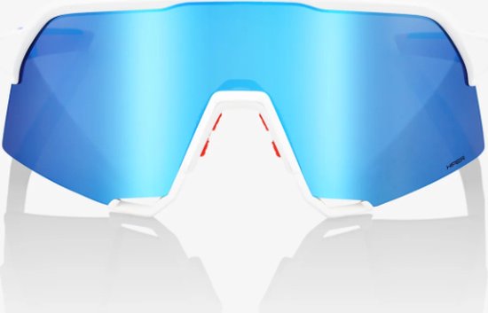 Lunettes 100% S3 Blanc Mat Hiper Multilayer Mirror Bleu