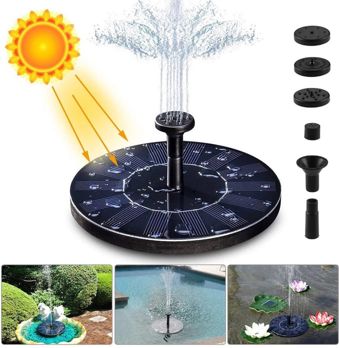 Xd Xtreme - Solar Fontein - waterpomp - 13 cm - zonne-energie - waterornament - tuindecoratie - waterfontein