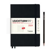 Leuchtturm1917 - weekplanner + notities - agenda - 2024 - a5 - hardcover - 12 maanden - zwart