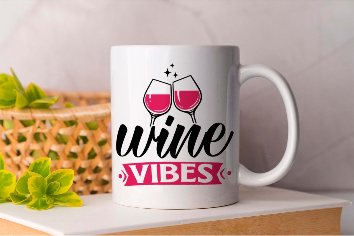 Mok Wine Vibes - Wine - Wijn - Cheers - Red Wine - Rode Wijn - Liqueur - Likeur - One More - Winesday