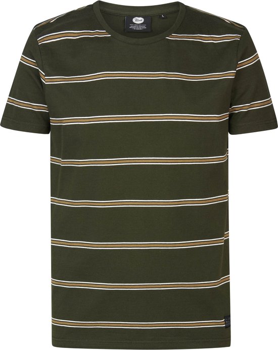 Petrol Industries - T-shirt rayé pour homme - Vert - Taille XXL