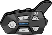 WAYXIN - Draadloze Motorhelm Headset R5 - Bluetooth Headset met Microfoon - Waterdichte Motorhelm Headset - Motor Helm Intercom - Handsfree Bellen - Scooter helm - Communicatiesysteem - Bluetooth - Single pack