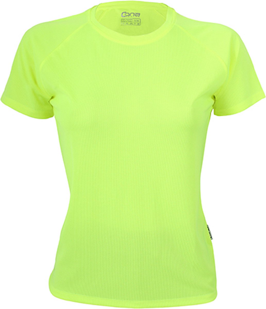 Damessportshirt 'Tech Tee' met korte mouwen Neon Yellow - L
