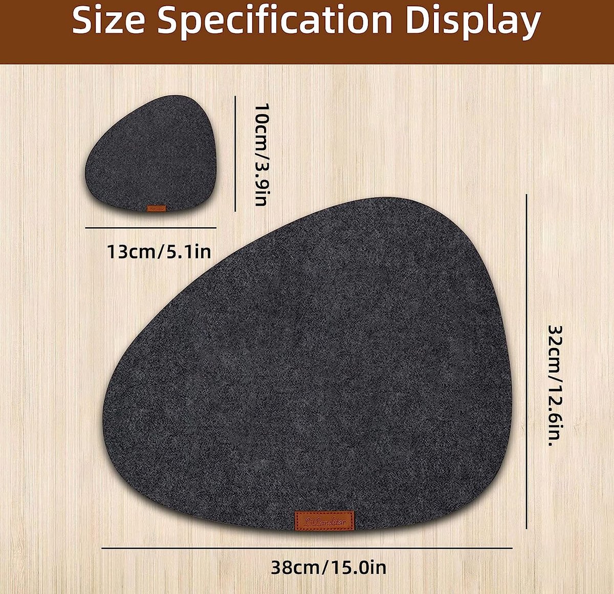 Vilten placemats, onderzetters, set van 12 stuks, hittebestendige antislip placemats voor thuis en restaurant, wasbare placemats, 6 onderzetters (donkergrijs) — cadeau in Wonen & Interieur - foto 6