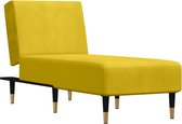 vidaXL - Chaise - longue - fluweel - geel