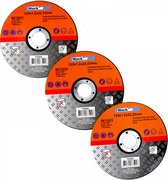 Jeu de disques à tronçonner Work Plus 3 pièces avec norme EN 12413 et épaisseur 1,2 mm Ø 125 pour métal et acier inoxydable