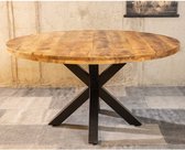 Ronde mango eettafel naturel 'Spider' 120 cm (diameter)