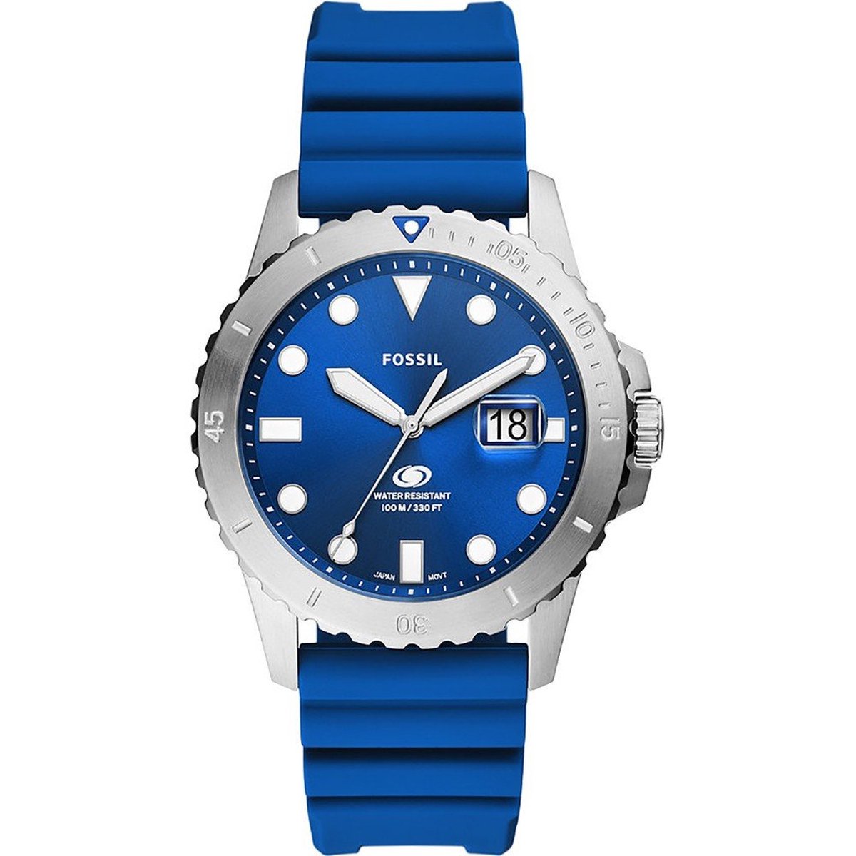 Fossil Fossil Blue FS5998 Horloge - Siliconen - Blauw - Ø 42 mm