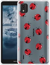 Cazy Hoesje geschikt voor Nokia C2 2nd Edition Lieveheersbeestjes