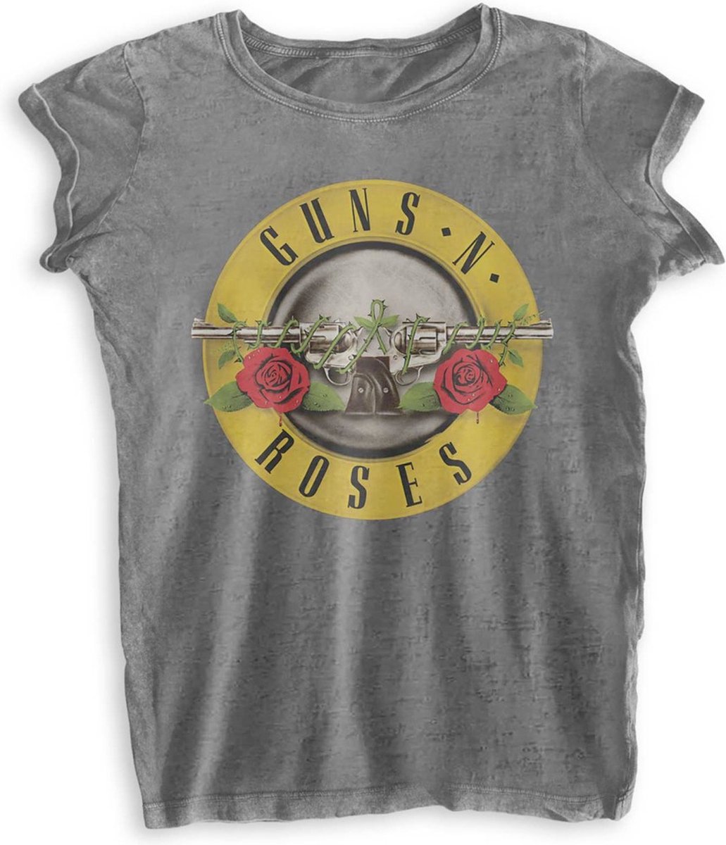 Guns N' Roses - Classic Logo Dames T-shirt - S - Grijs