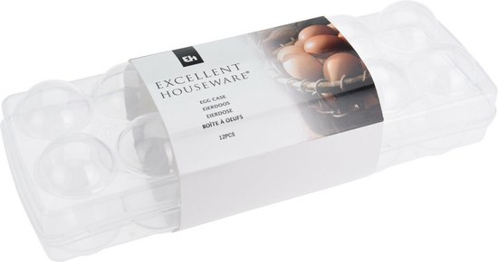 Boîte à oeufs en plastique transparent 27x9cm - Opbergbox - Porte-oeufs - 12 Pièces