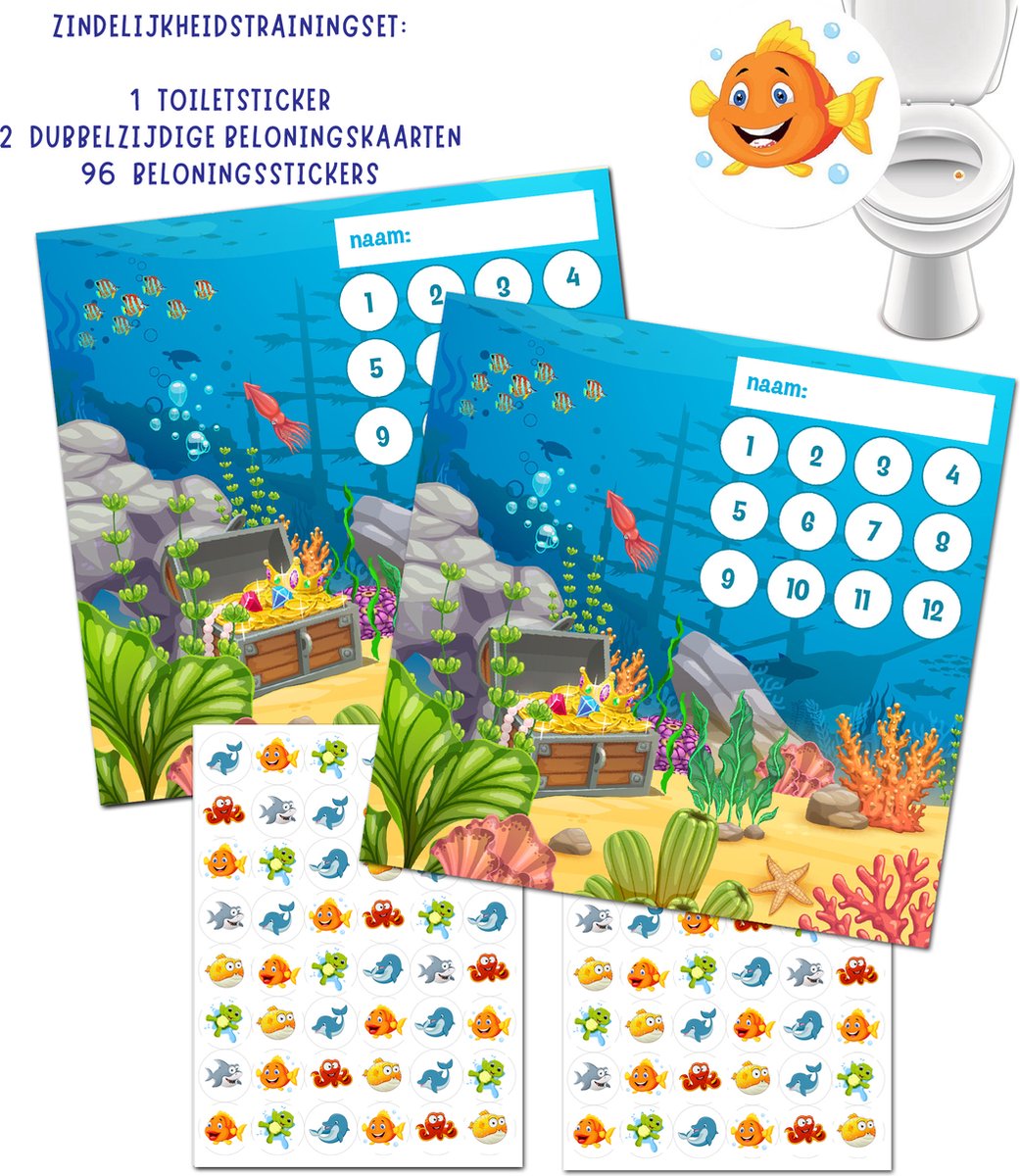 Goedkoopste Beloningssysteem met Stickers Plassticker - Op het Potje - Beloningssysteem Zeedieren met Plassticker - Plassticker Jongens - Beloningskalender - Beloningsstickers - Zindelijkheidstraining Kind - Zindelijkheidstraining - Zindelijkheid