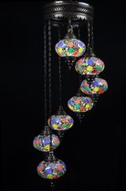 Lampe mosaïque orientale mélange multicolore 5 ampoules (luminaire argenté)