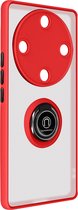 geschikt voor Honor Magic 5 Lite Bi-materiaal Case Ring Stand-Functie rood
