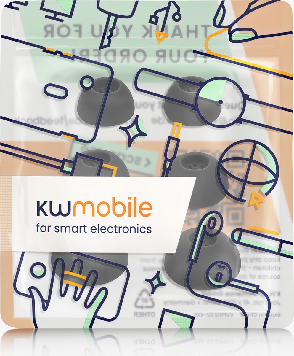 Kwmobile 6x Vervangende Oordopjes – Compatibel Met Oneplus Buds Pro 2 – Flexibele Silicone Tips In Maat Zwart – Scheurbestendig & Comfortabel