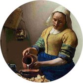 Glasschilderij Vermeer Melkmeisje Ø 70 cm