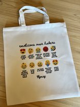 Emoticons voor haak(st)ers - Katoenen draagtas - Tote Bag - Cadeau - Haken - Crochet - Opbergen - accessoire - Must have