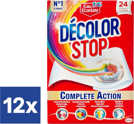 Lingettes anti-décoloration Eau Ecarlate/Dylon pour la machine à laver  Value pack 12 x