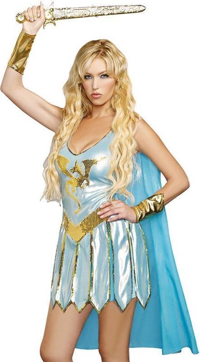Romeinse Warrior Volwassenen Vrouwen Blauw Sexy Maat M