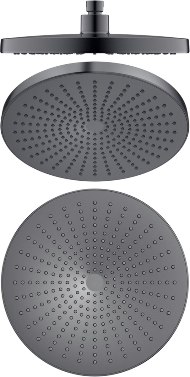 Owen & Finch Douchekop 250 mm – ABS – Geborsteld Grafiet – PVD Afwerking – Universele Aansluiting